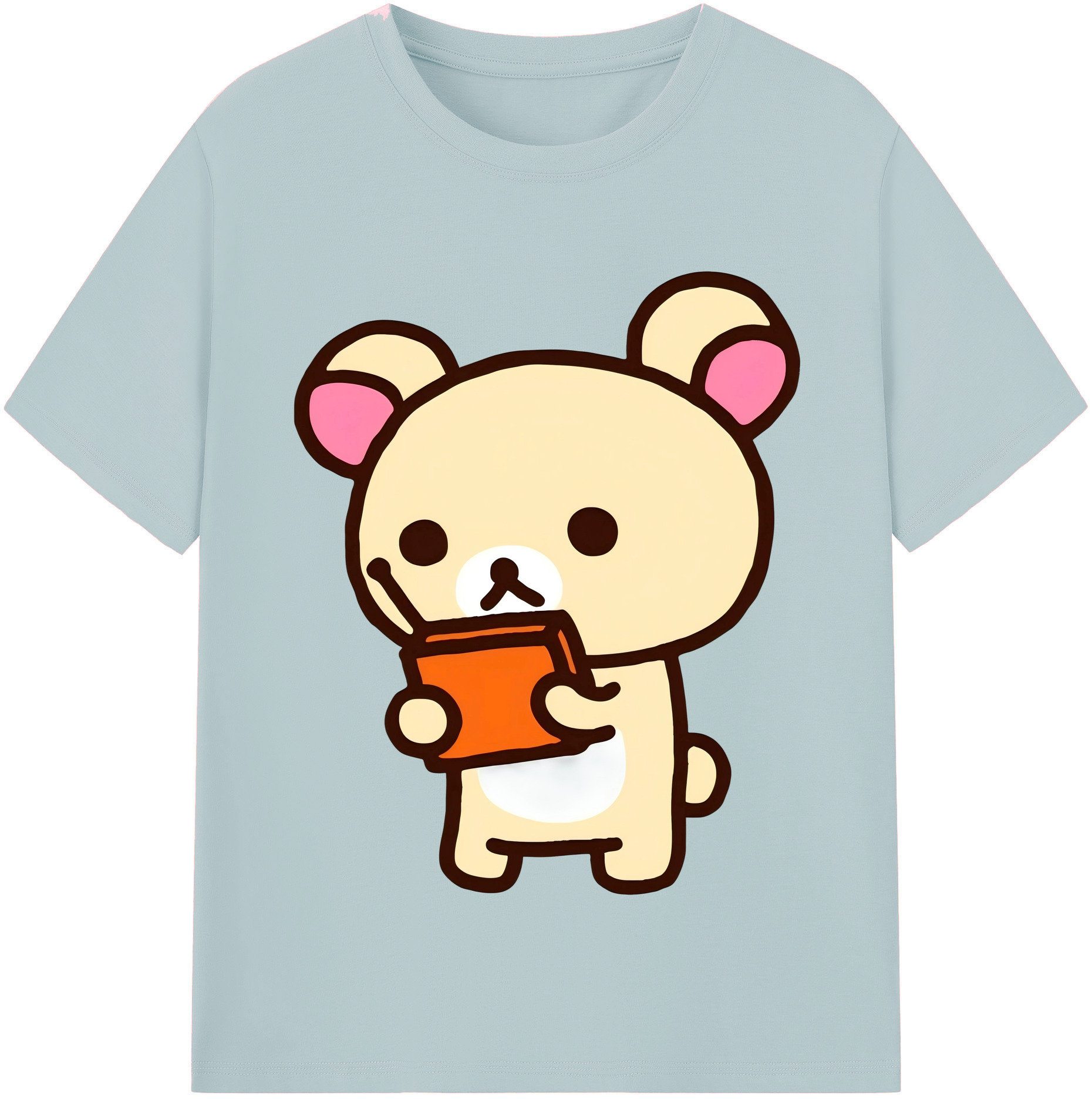 （画像用） リラックマ リラックマ キイロイトリ Rilakkuma Korilakkuma Kiiroitori 綿100％半袖Tシャツ（フロントプリント）